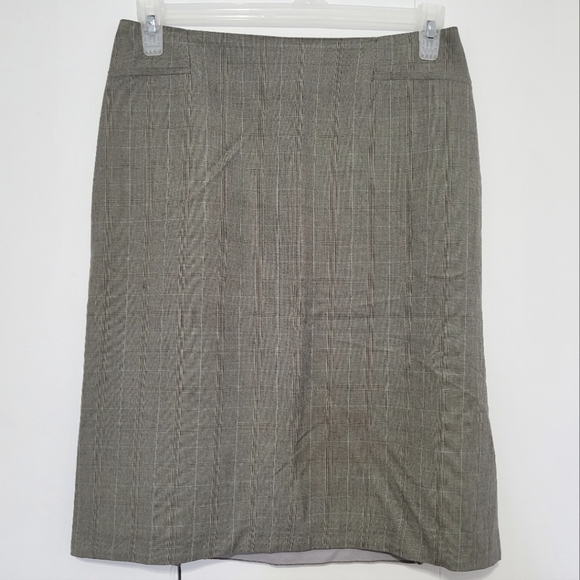 Knee Length Pencil Skirt, Tweed Plaid, Lined & Tailored - Picture 1 of 7